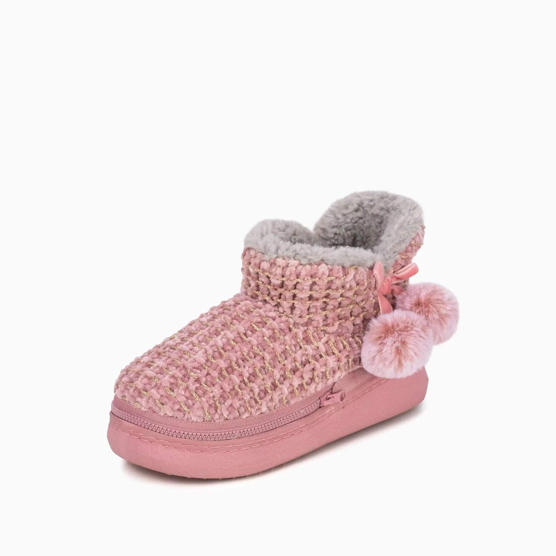 LADIES COSYHEATS PINK CHENIELLE SLIPPER BOOTIE (MICROWAVEABLE)